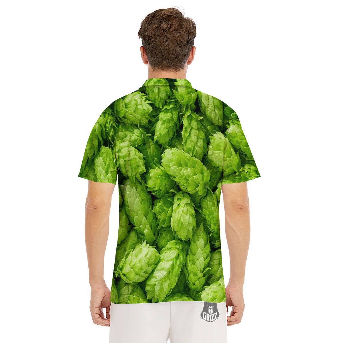 Hop Cone Fresh Print Men's Golf Shirts-grizzshop