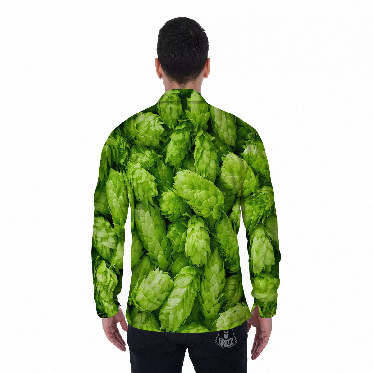 Hop Cone Fresh Print Men's Long Sleeve Shirts-grizzshop