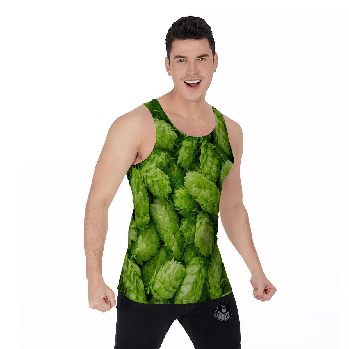 Hop Cone Fresh Print Men's Tank Top-grizzshop