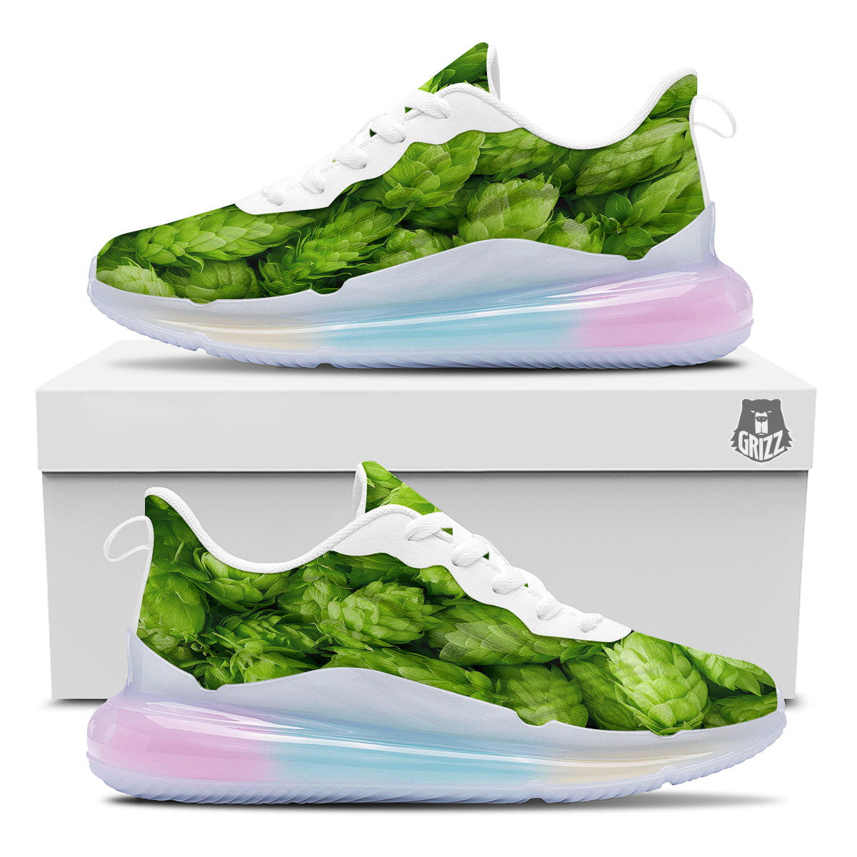 Hop Cone Fresh Print Running Sneakers-grizzshop
