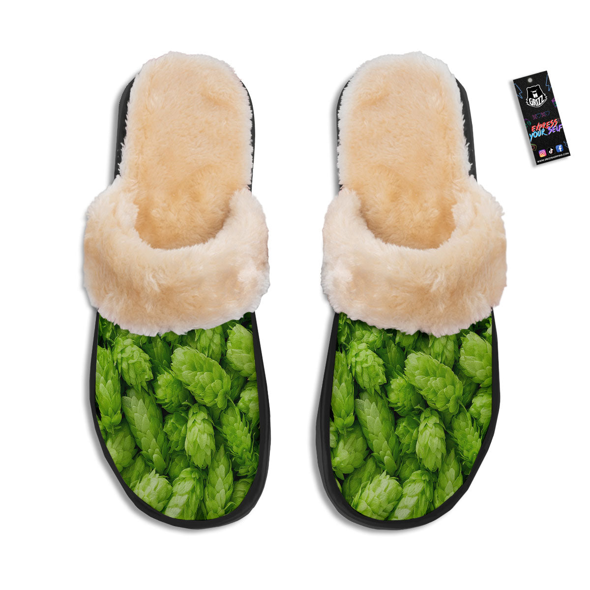 Hop Cone Fresh Print Slippers-grizzshop