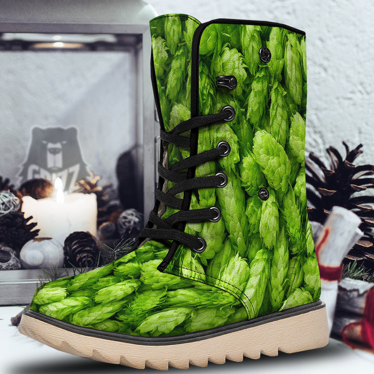 Hop Cone Fresh Print Snow Boots-grizzshop