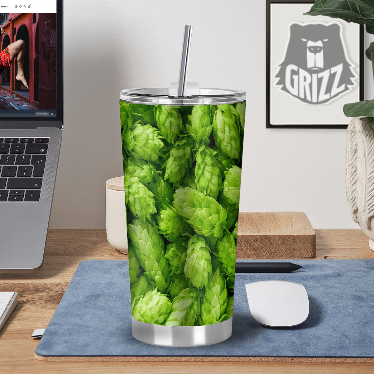 Hop Cone Fresh Print Tumbler-grizzshop