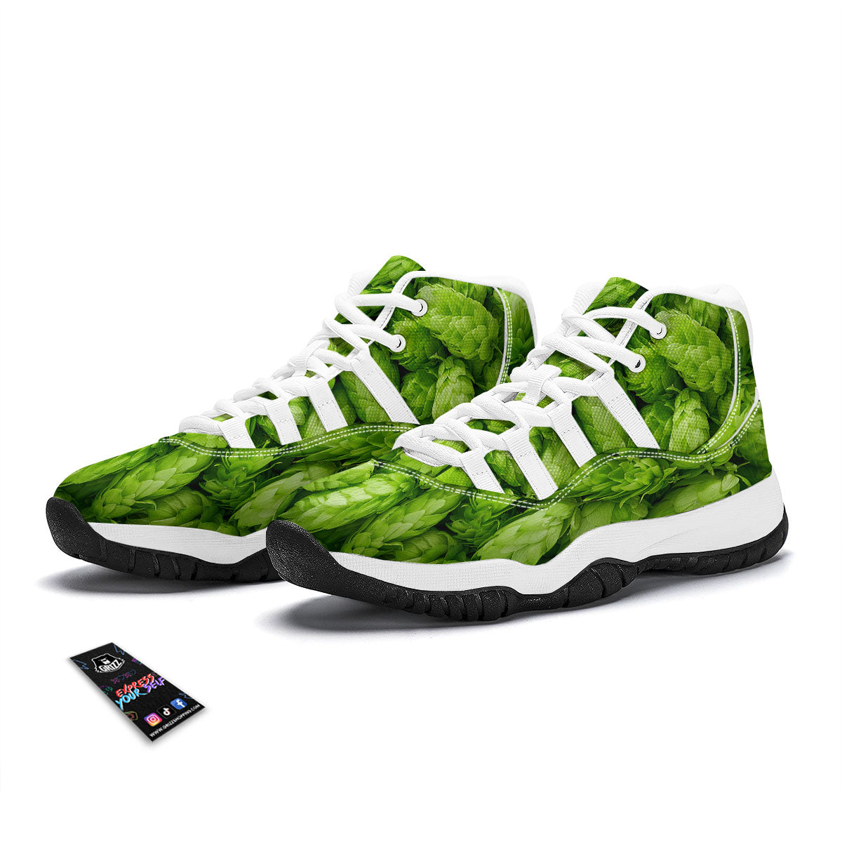Hop Cone Fresh Print White Bball Shoes-grizzshop