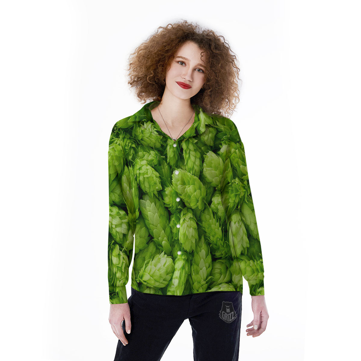 Hop Cone Fresh Print Women's Long Sleeve Shirts-grizzshop