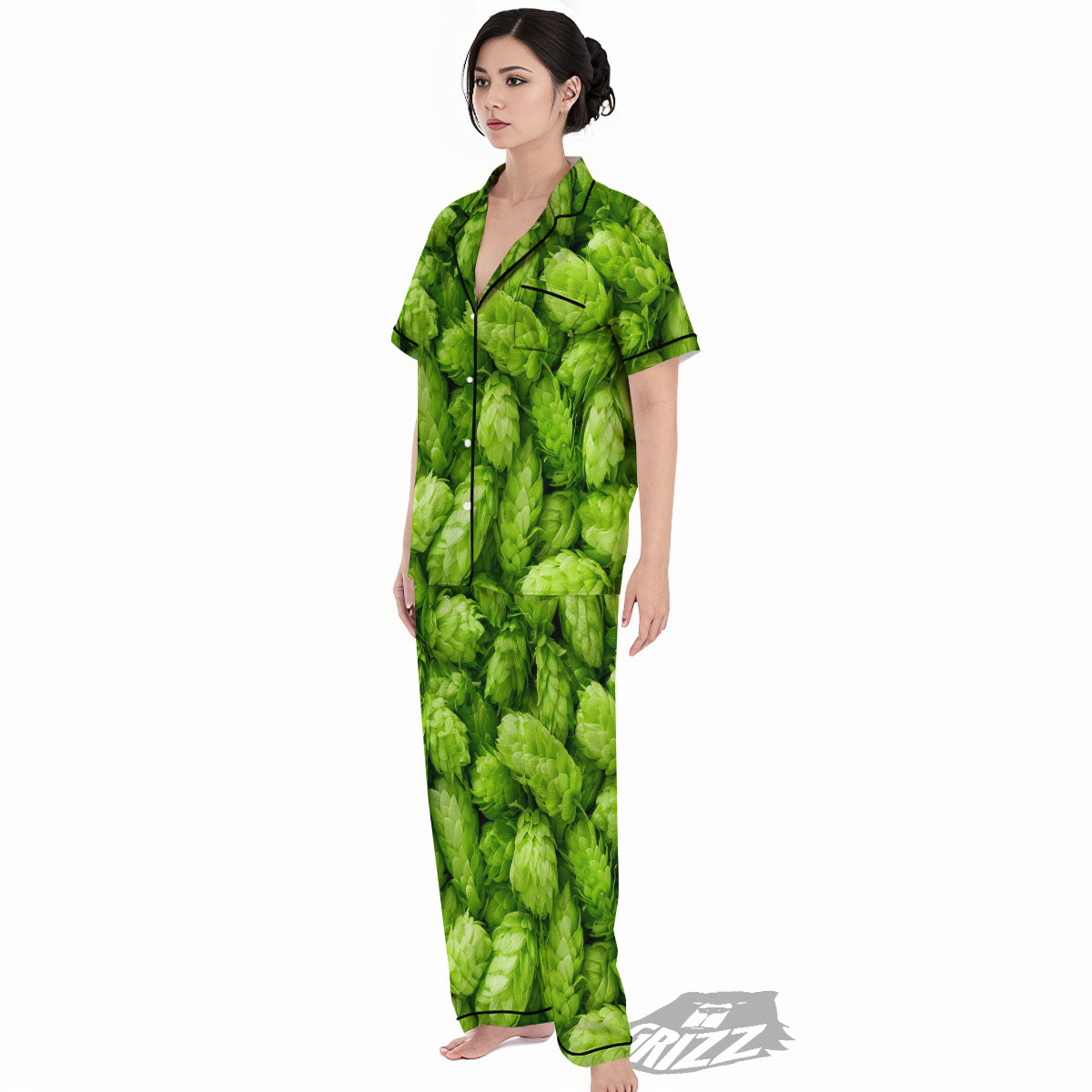 Hop Cone Fresh Print Women's Pajamas Set-grizzshop