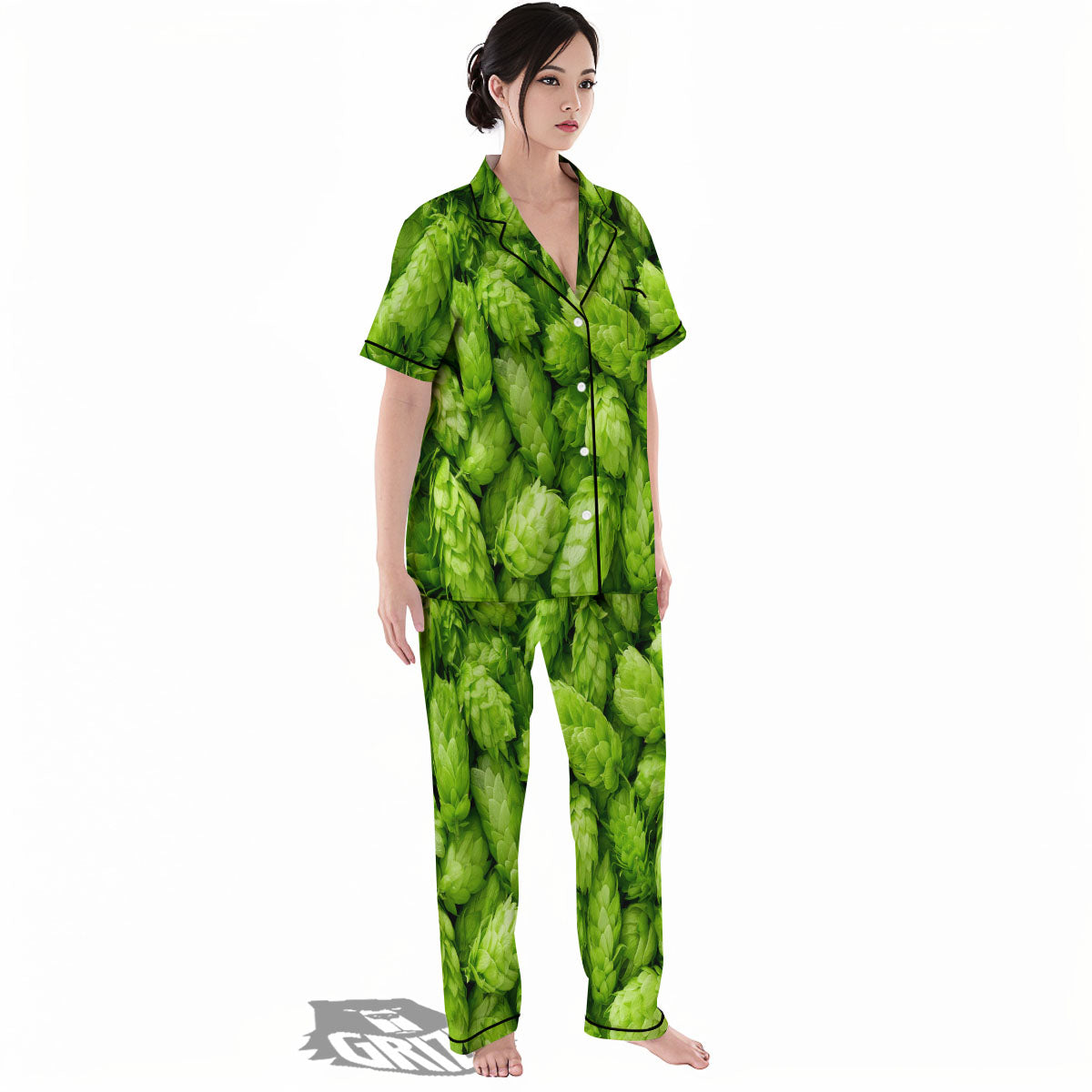 Hop Cone Fresh Print Women's Pajamas Set-grizzshop