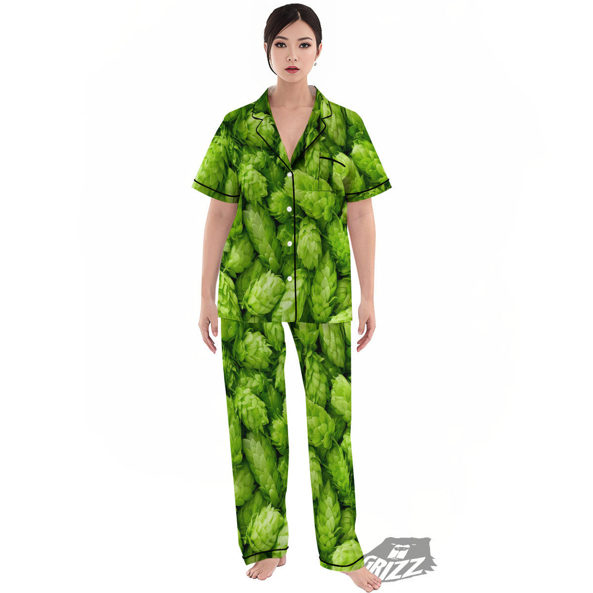 Hop Cone Fresh Print Women's Pajamas Set-grizzshop
