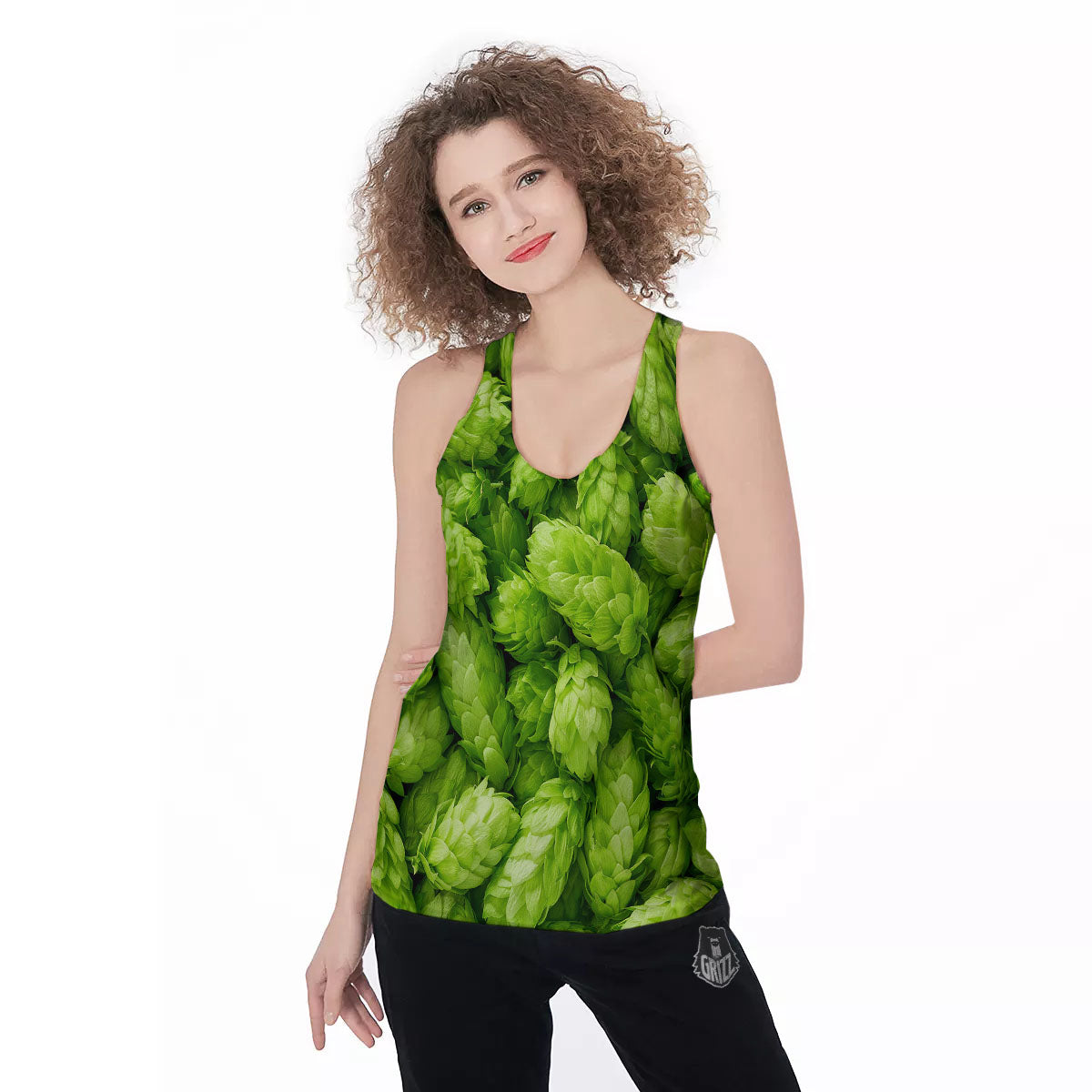 Hop Cone Fresh Print Women's Racerback Tank Top-grizzshop