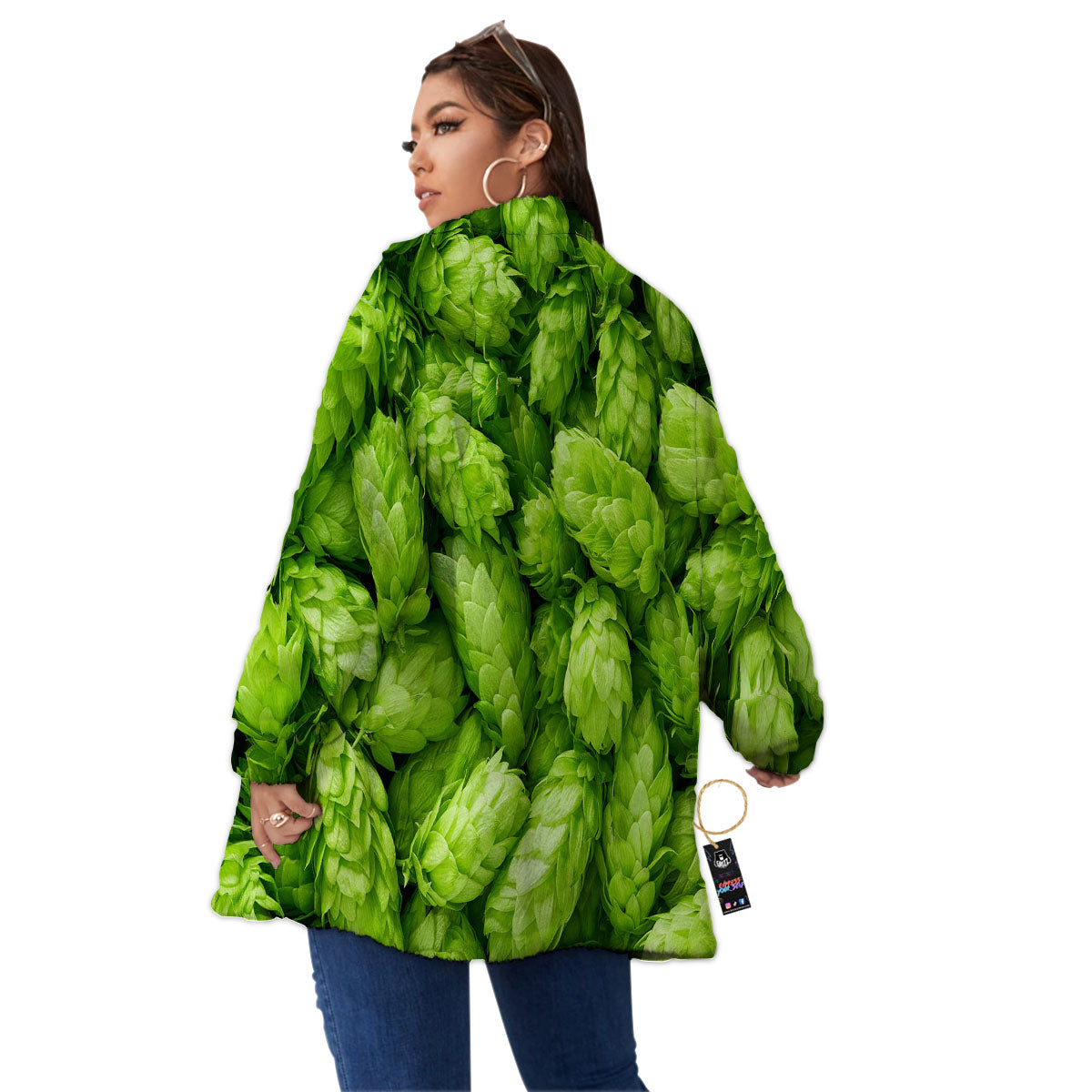 Hop Cone Fresh Print Women's Sherpa Jacket-grizzshop