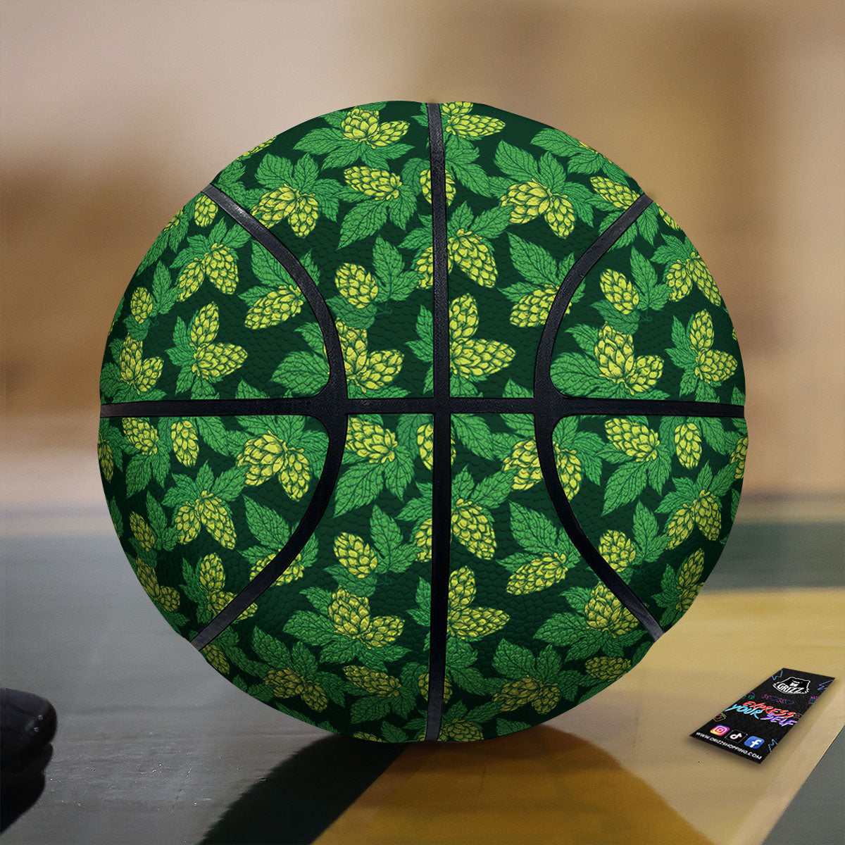 Hop Cone Green Print Pattern Basketball-grizzshop