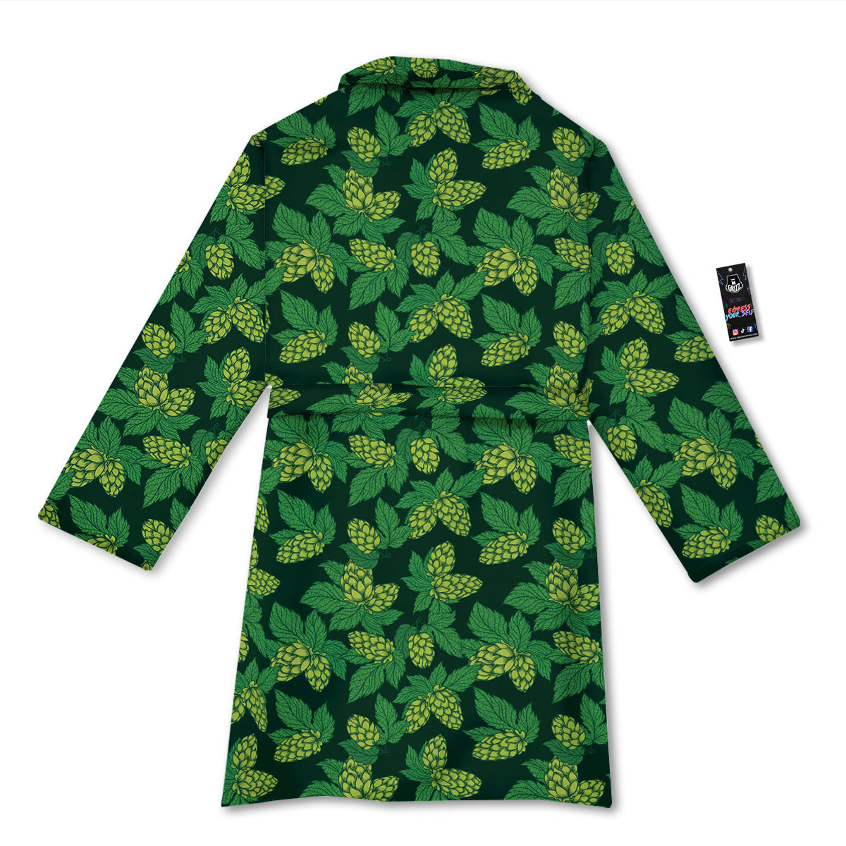 Hop Cone Green Print Pattern Bathrobe-grizzshop