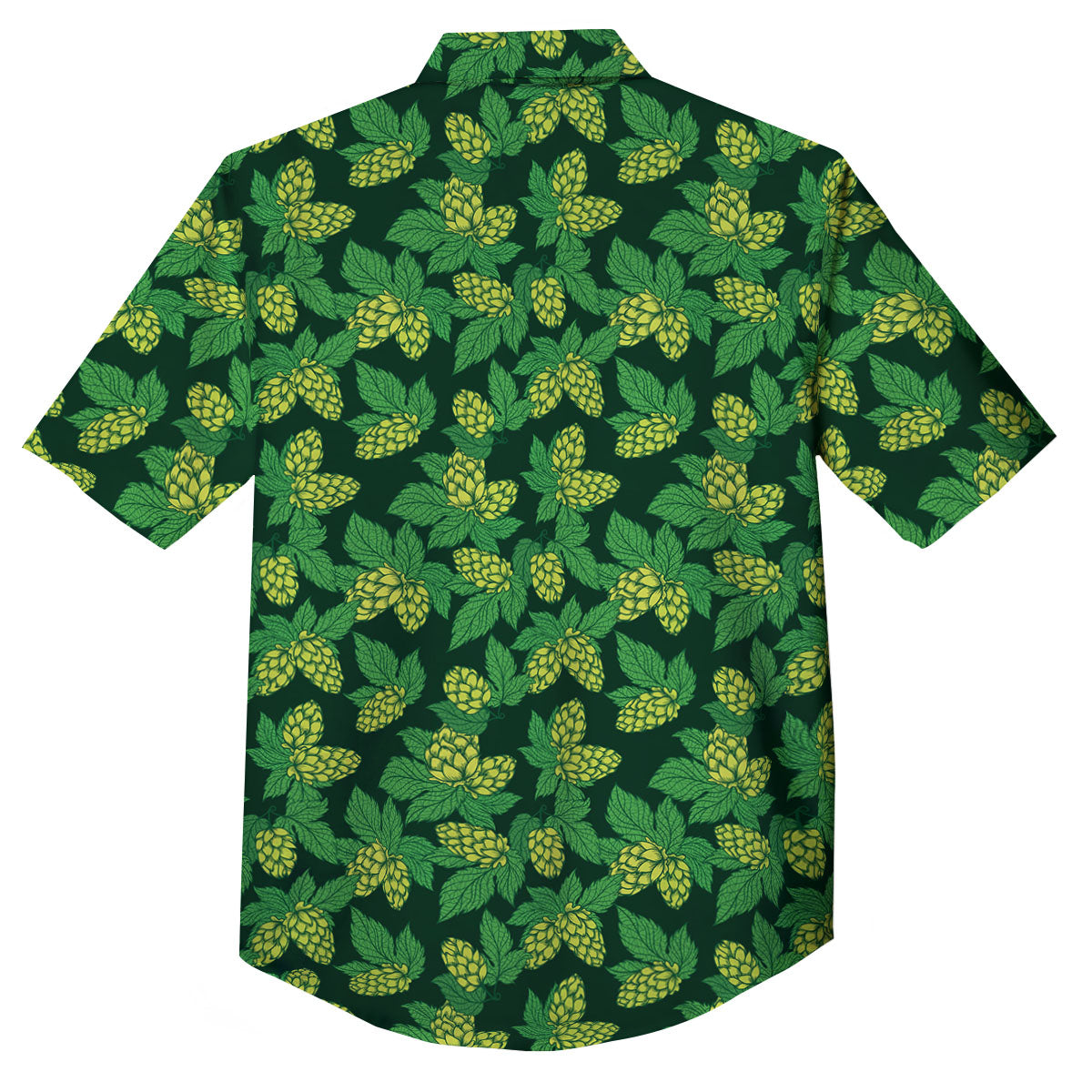 Hop Cone Green Print Pattern Button Up Shirt-grizzshop