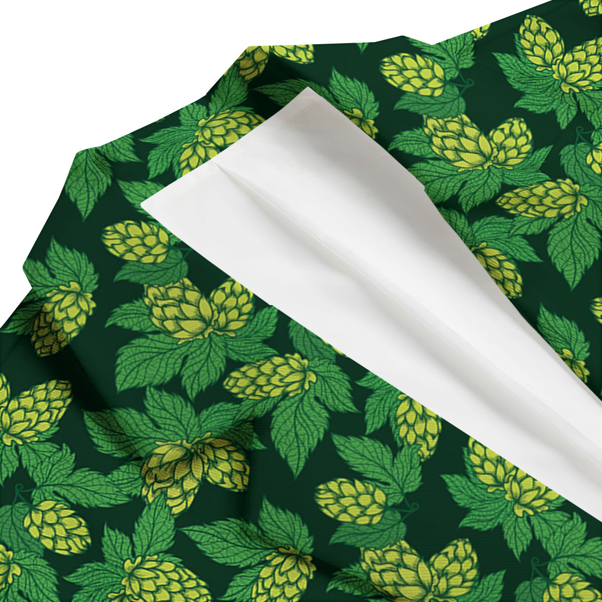 Hop Cone Green Print Pattern Men's Blazer-grizzshop