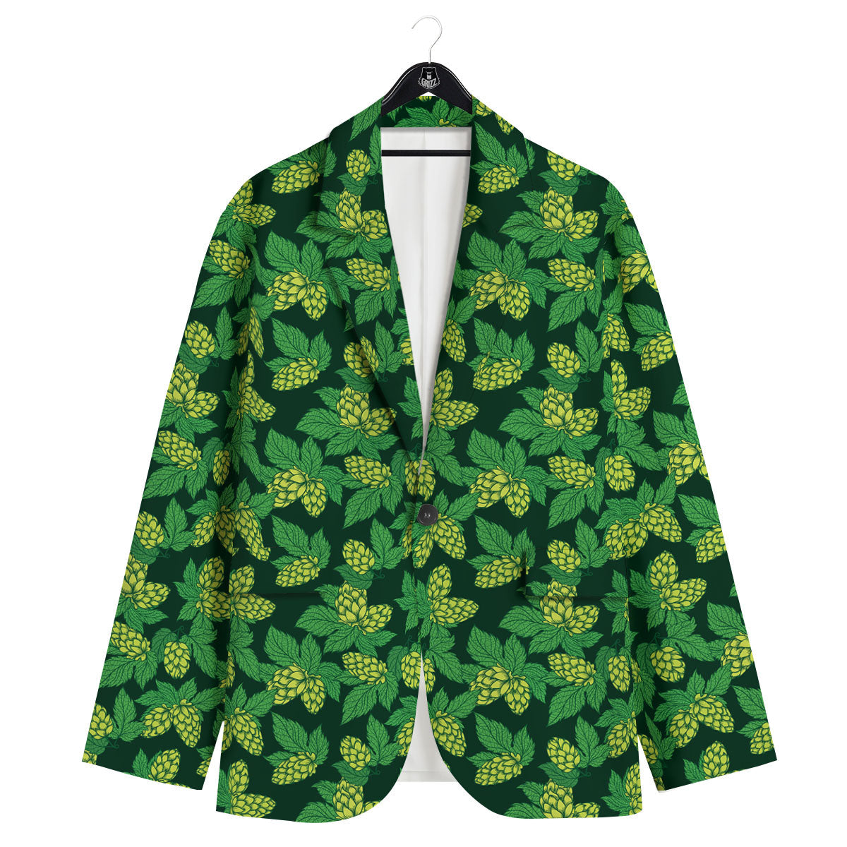 Hop Cone Green Print Pattern Men's Sport Coat-grizzshop