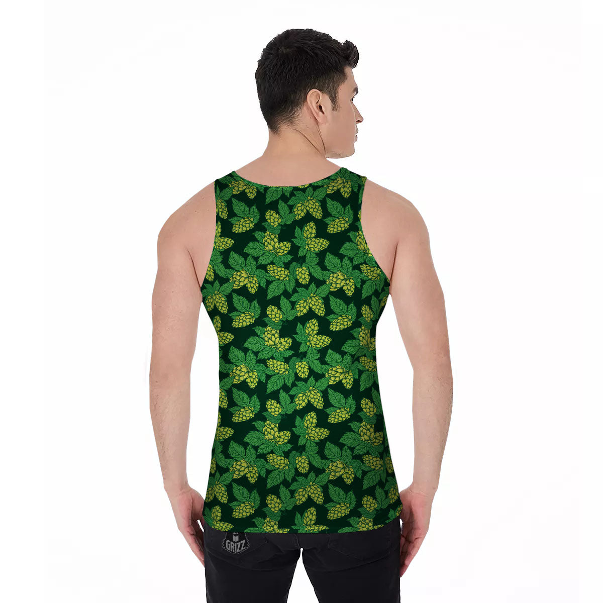 Hop Cone Green Print Pattern Men's Tank Top-grizzshop