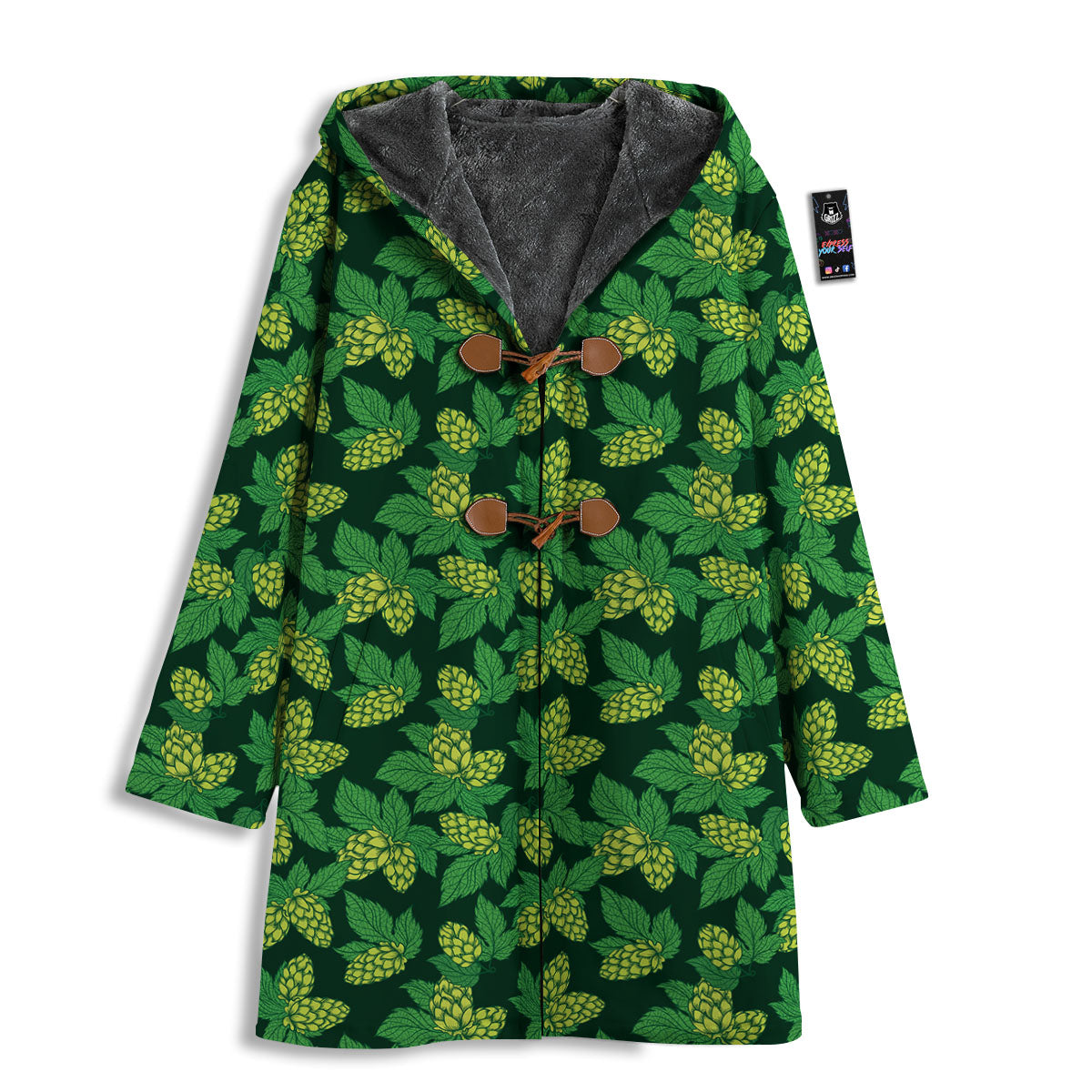 Hop Cone Green Print Pattern Men's Windbreaker Jacket-grizzshop