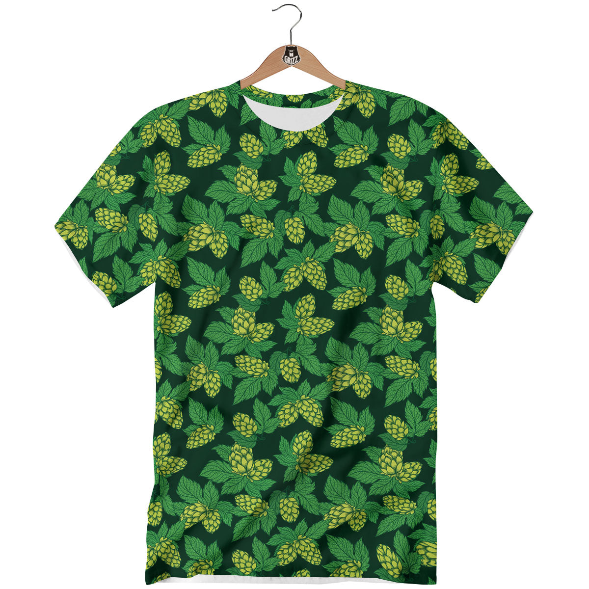 Hop Cone Green Print Pattern T-Shirt-grizzshop