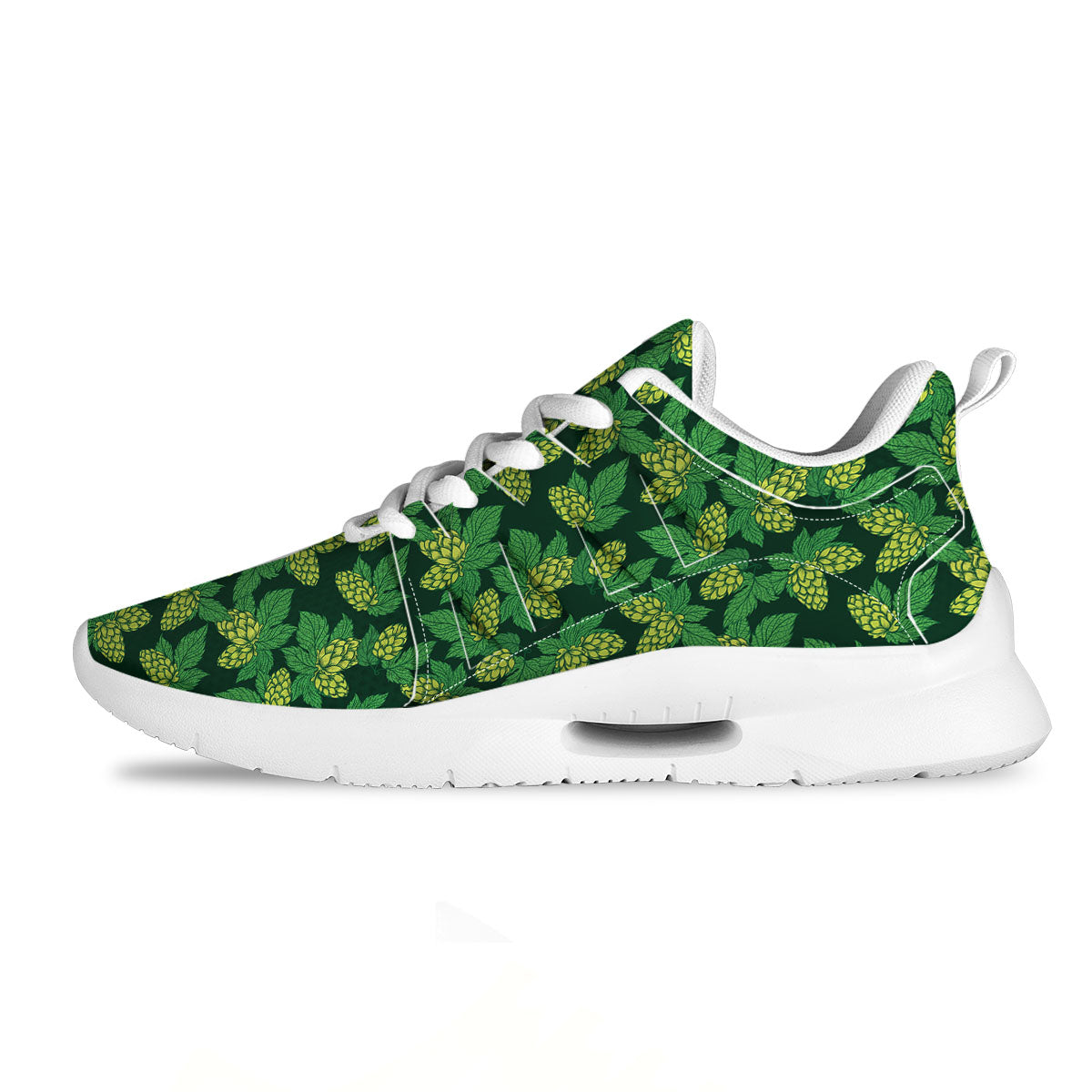 Hop Cone Green Print Pattern Tennis Shoes-grizzshop