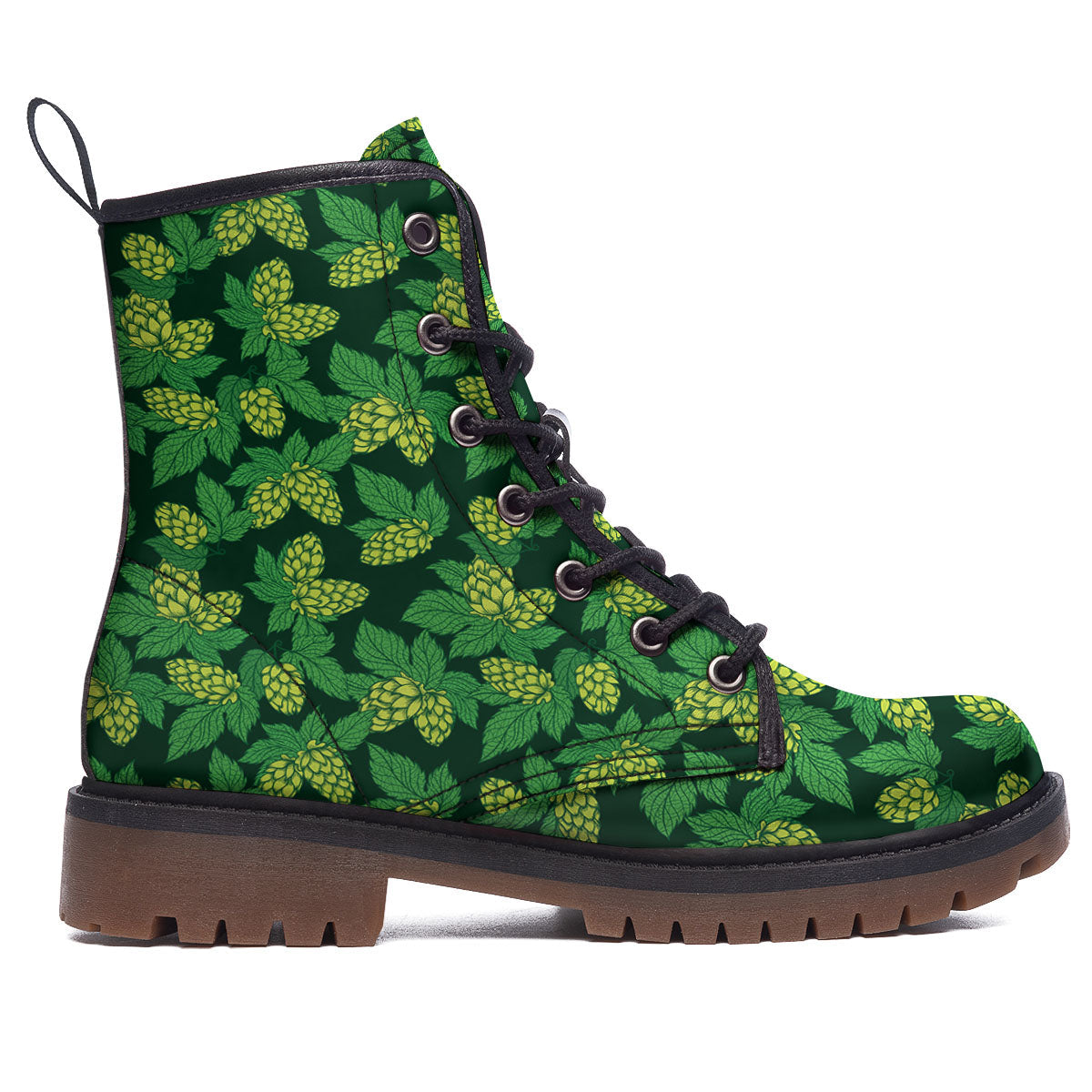 Hop Cone Green Print Pattern Work Boots-grizzshop