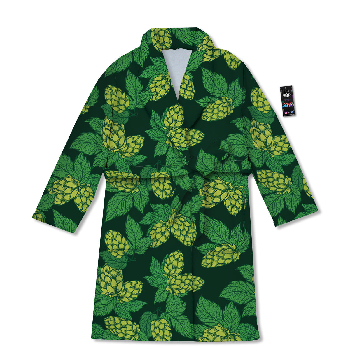 Hop Cone Vintage Print Pattern Bathrobe-grizzshop
