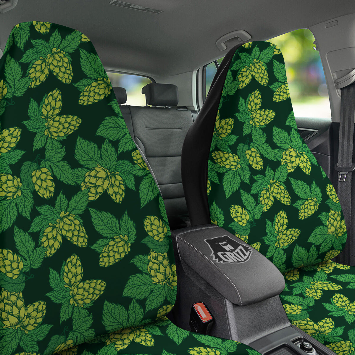 Hop Cone Vintage Print Pattern Car Seat Covers-grizzshop