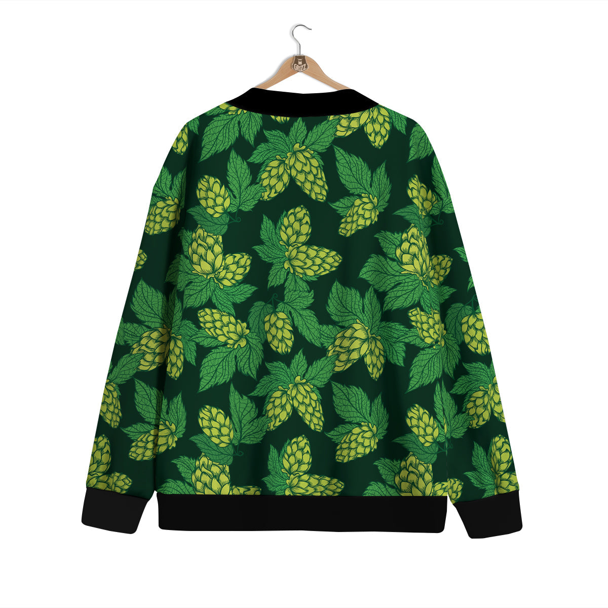 Hop Cone Vintage Print Pattern Cardigan-grizzshop
