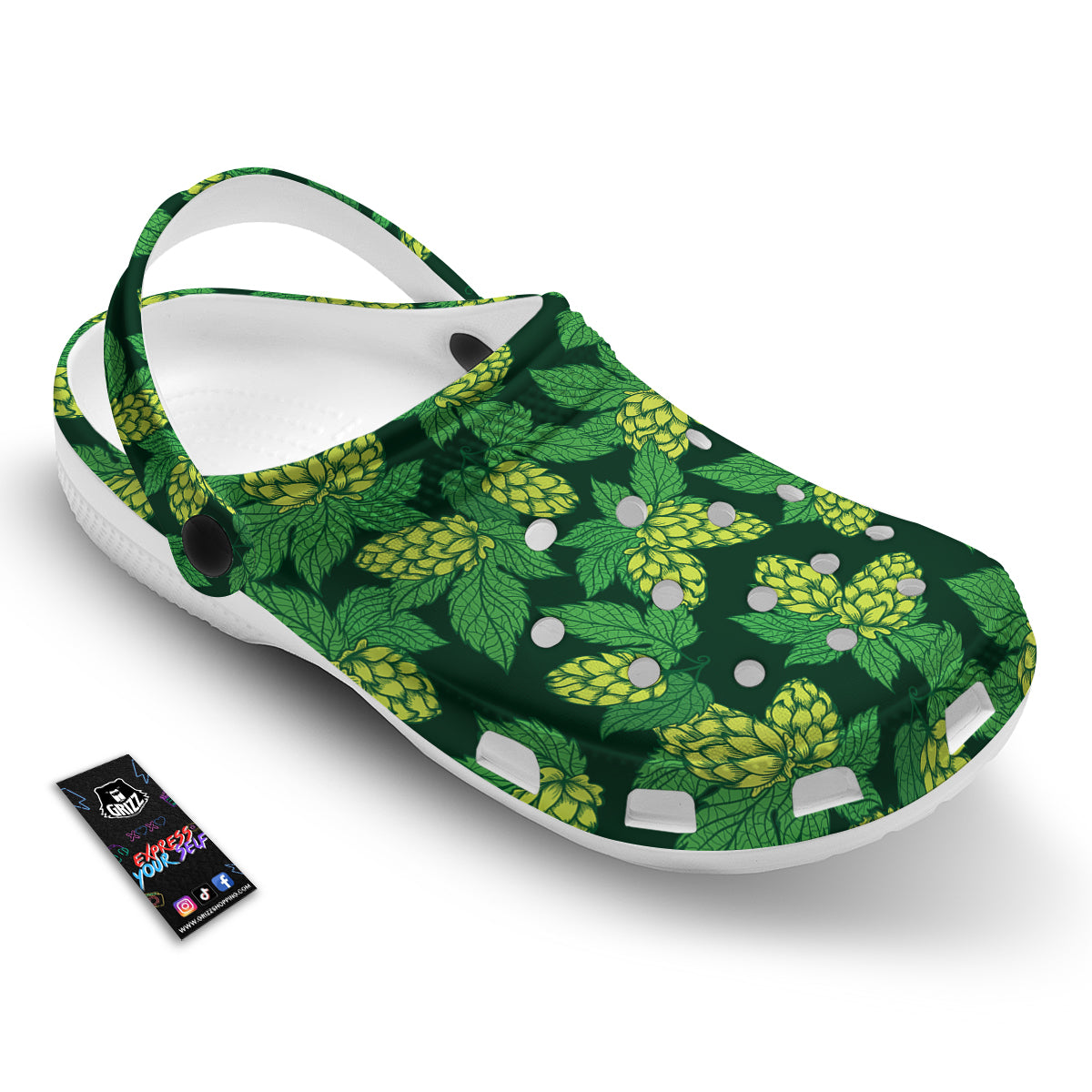 Hop Cone Vintage Print Pattern Clog-grizzshop