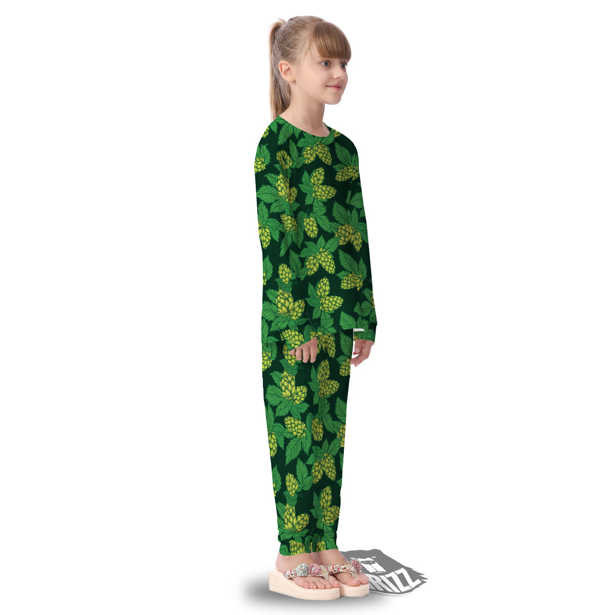 Hop Cone Vintage Print Pattern Kid's Pajamas-grizzshop