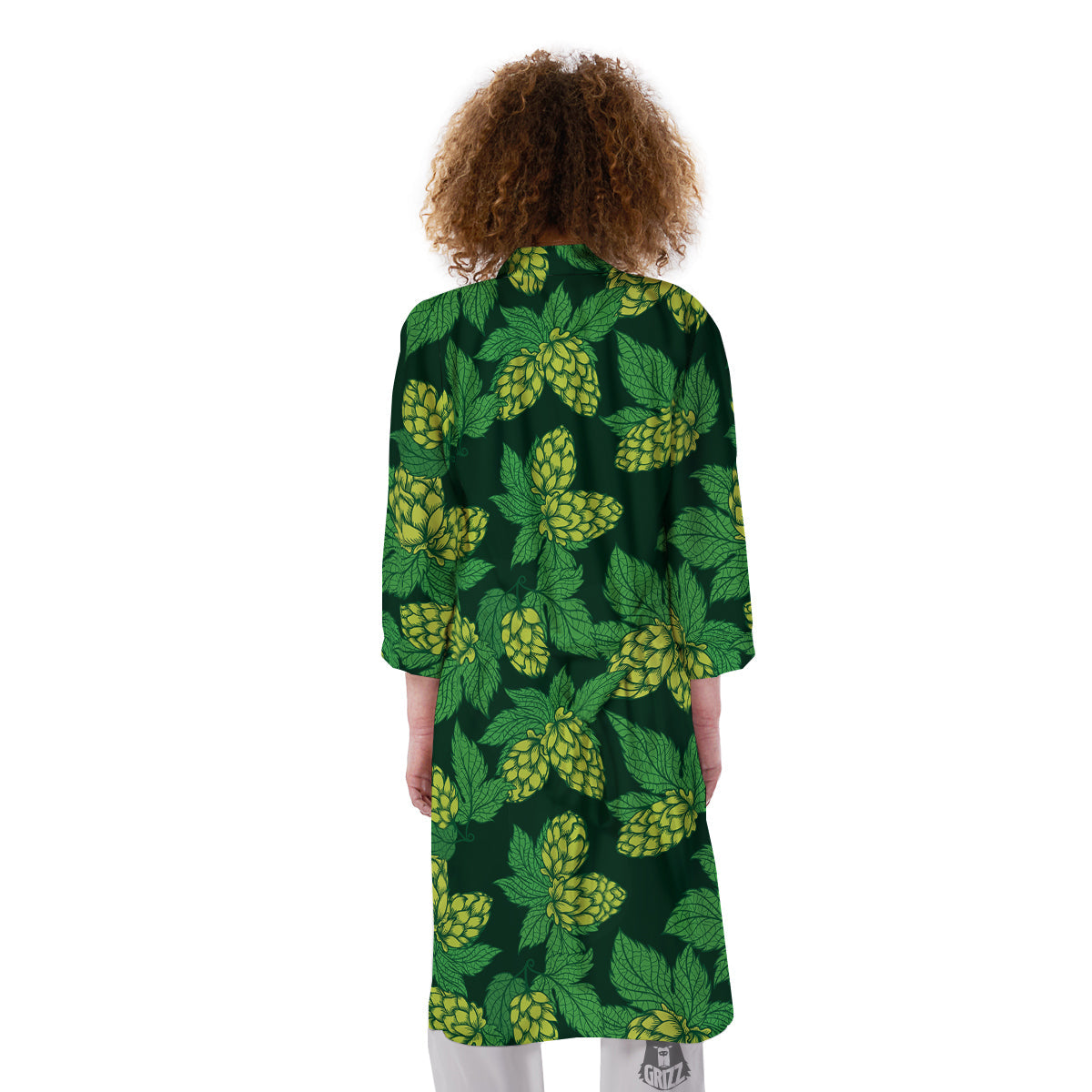 Hop Cone Vintage Print Pattern Kimono-grizzshop