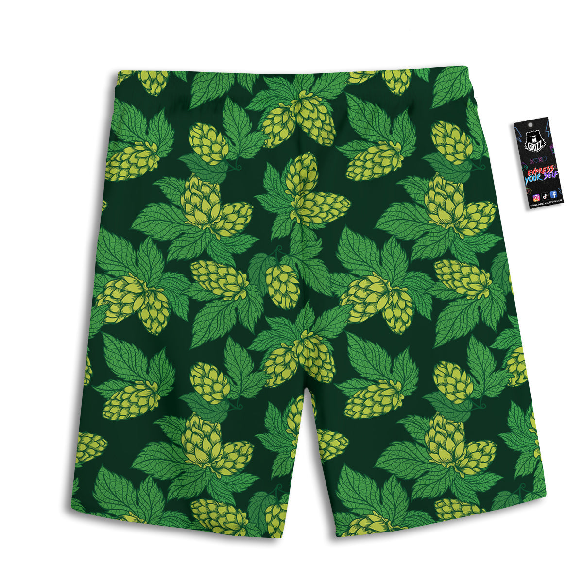 Hop Cone Vintage Print Pattern Men's Athletic Shorts