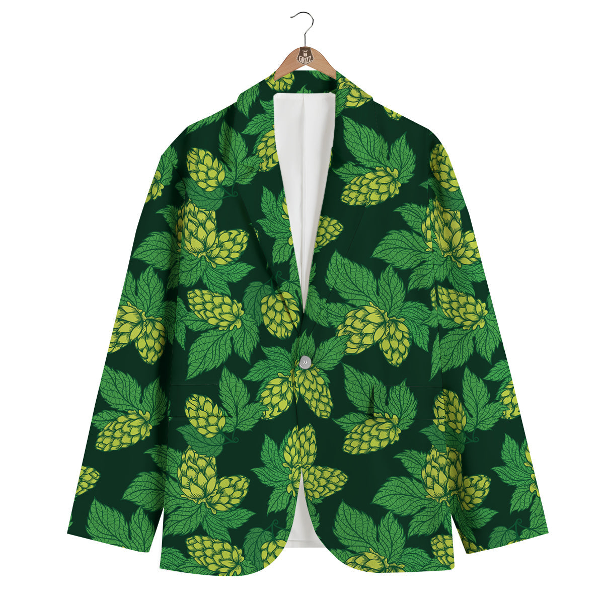 Hop Cone Vintage Print Pattern Men's Blazer-grizzshop