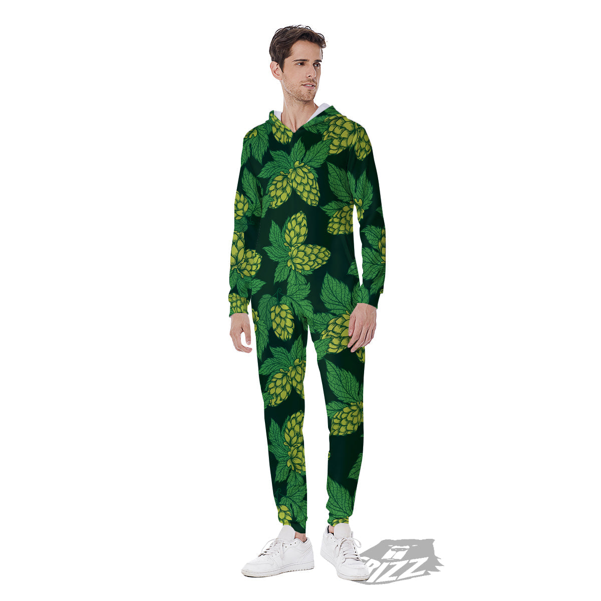 Hop Cone Vintage Print Pattern Men's Jumpsuit-grizzshop