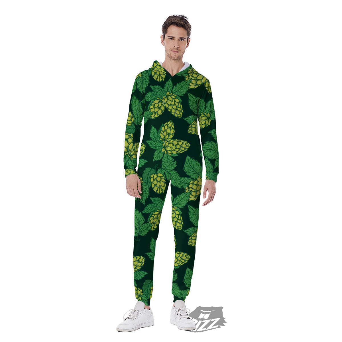 Hop Cone Vintage Print Pattern Men's Jumpsuit-grizzshop