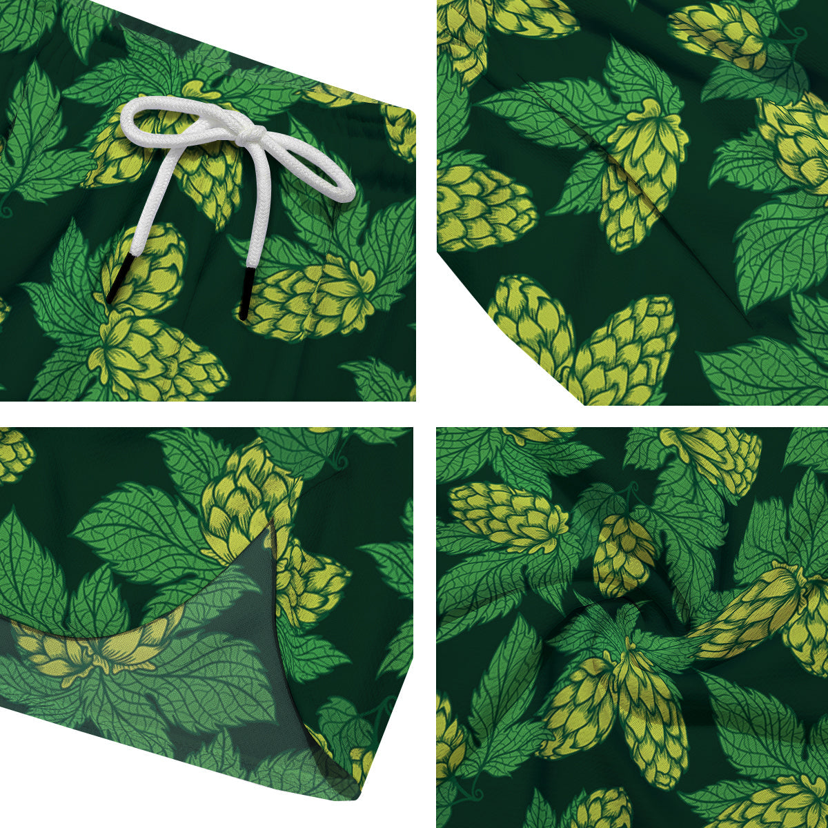 Hop Cone Vintage Print Pattern Men's Running Shorts-grizzshop