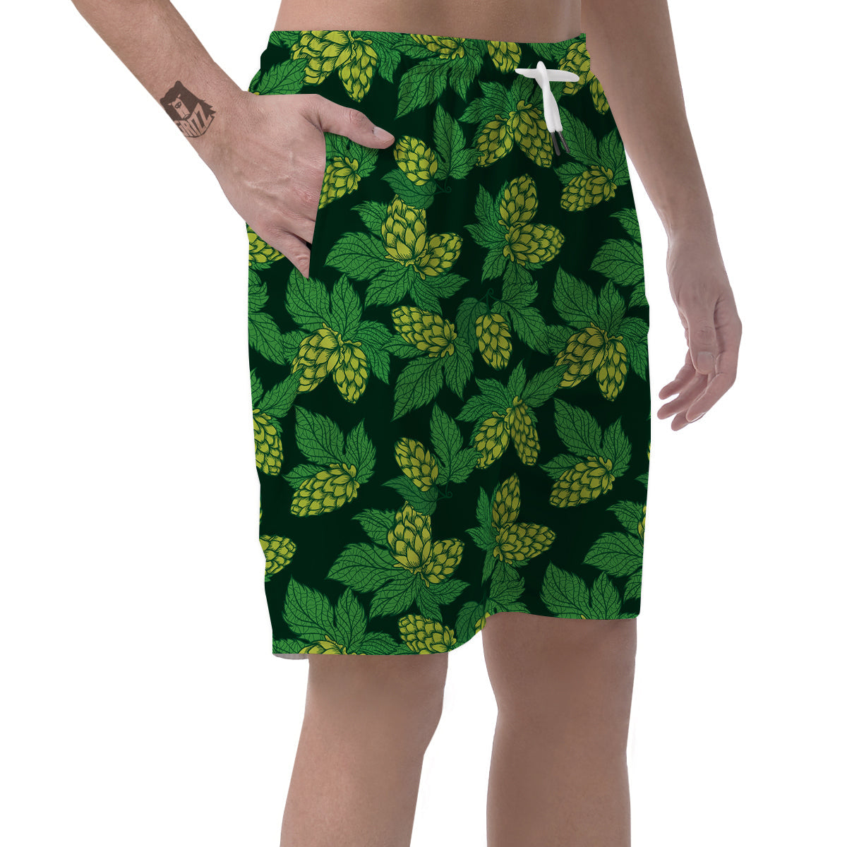 Hop Cone Vintage Print Pattern Men's Shorts-grizzshop