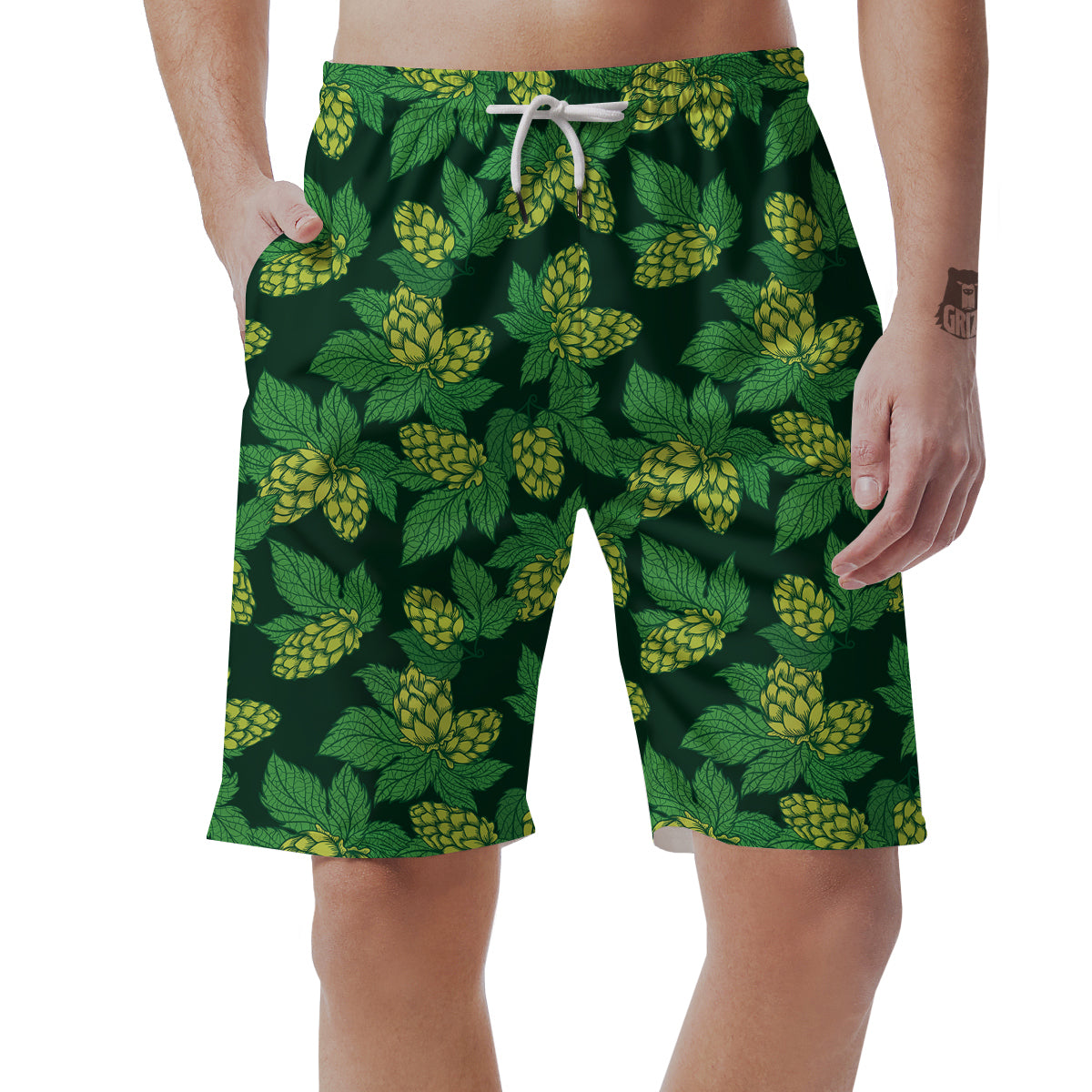 Hop Cone Vintage Print Pattern Men's Shorts-grizzshop