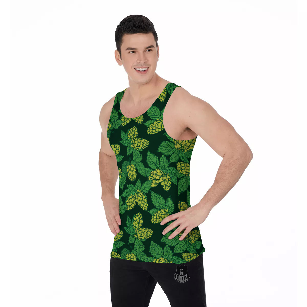 Hop Cone Vintage Print Pattern Men's Tank Top-grizzshop