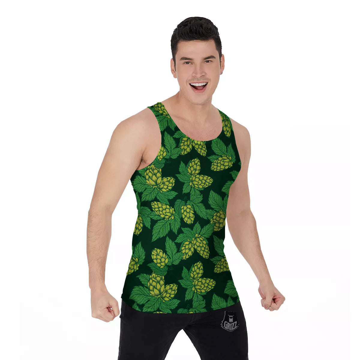 Hop Cone Vintage Print Pattern Men's Tank Top-grizzshop