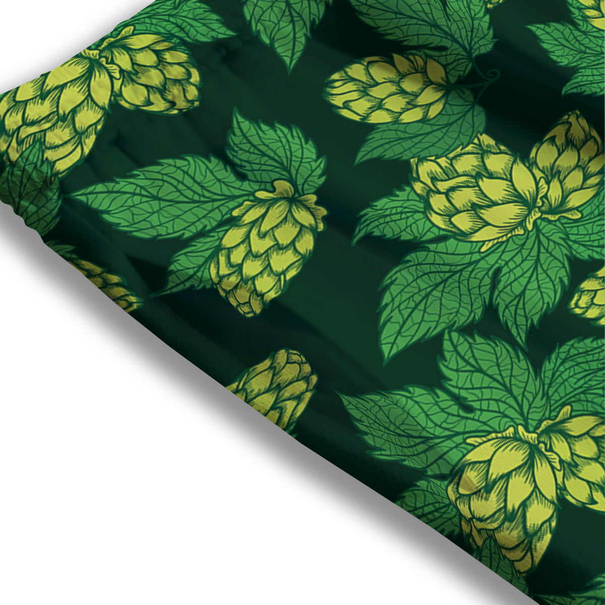 Hop Cone Vintage Print Pattern Mesh Shorts
