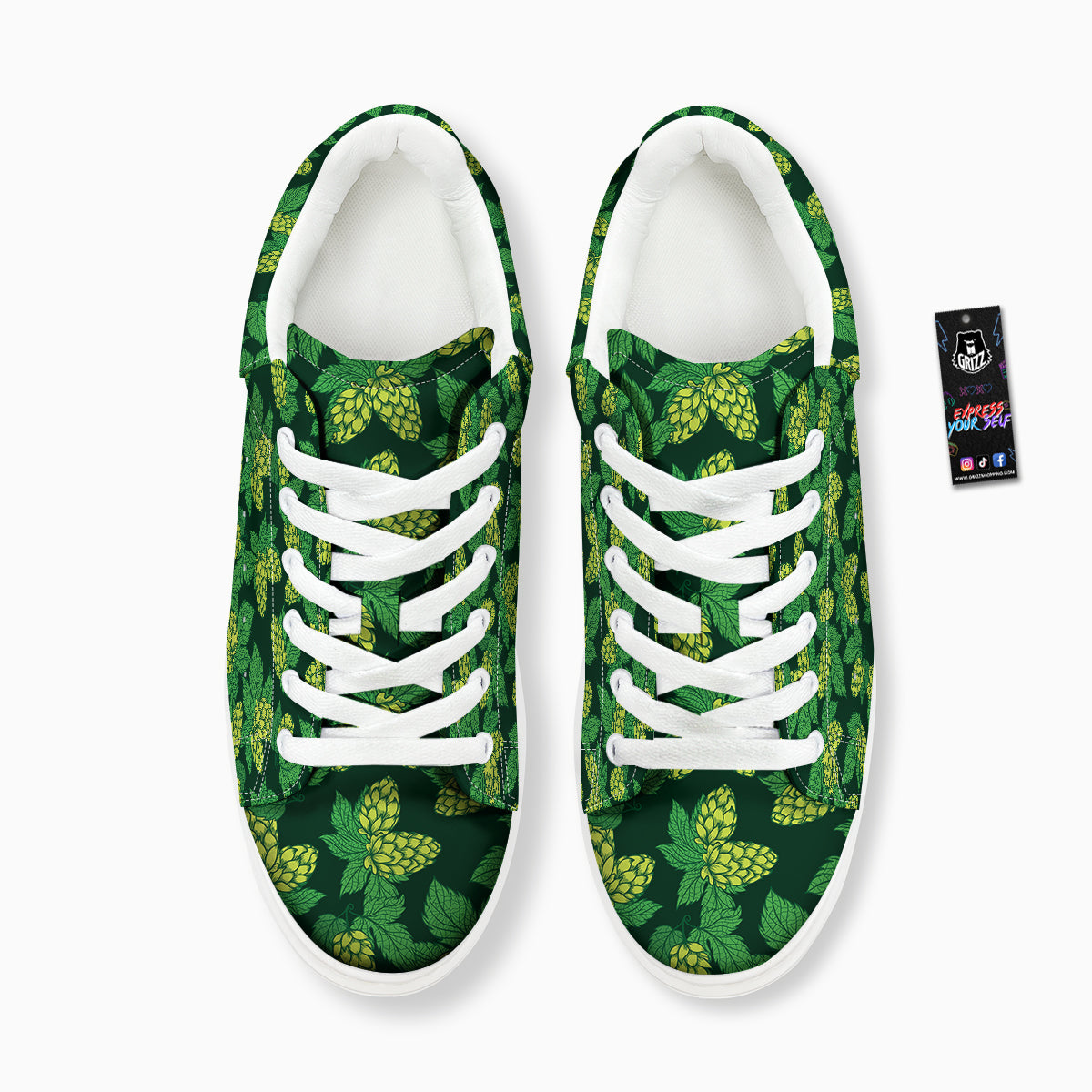 Hop Cone Vintage Print Pattern Platform Shoes-grizzshop