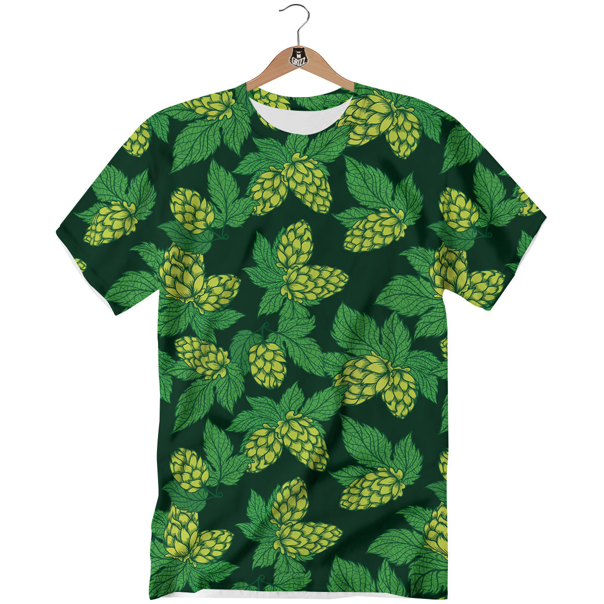 Hop Cone Vintage Print Pattern T-Shirt-grizzshop