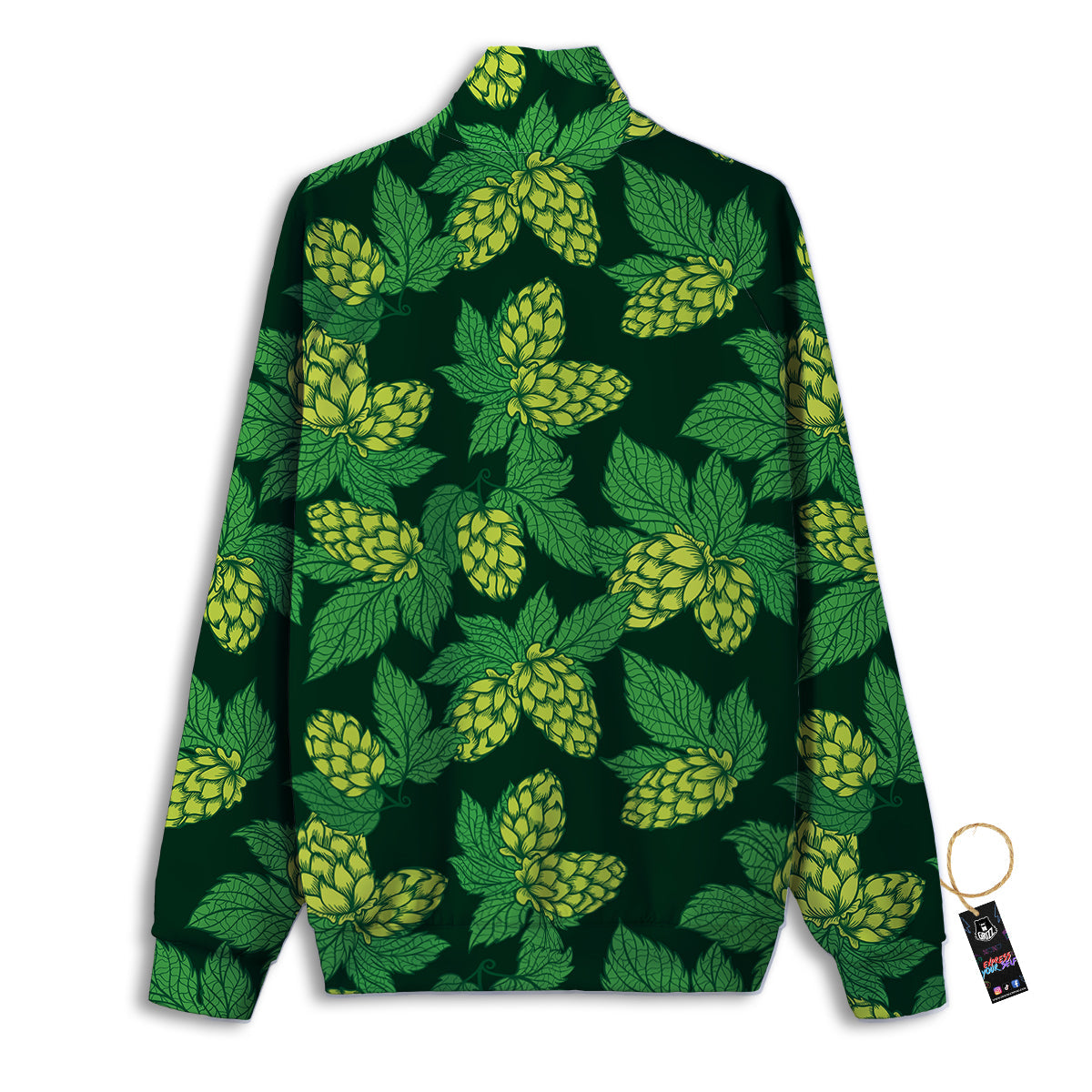 Hop Cone Vintage Print Pattern Track Jacket-grizzshop