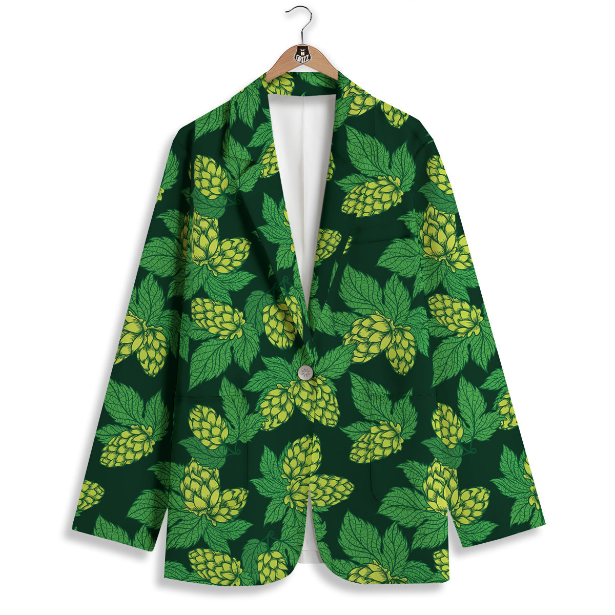 Hop Cone Vintage Print Pattern Women's Blazer-grizzshop