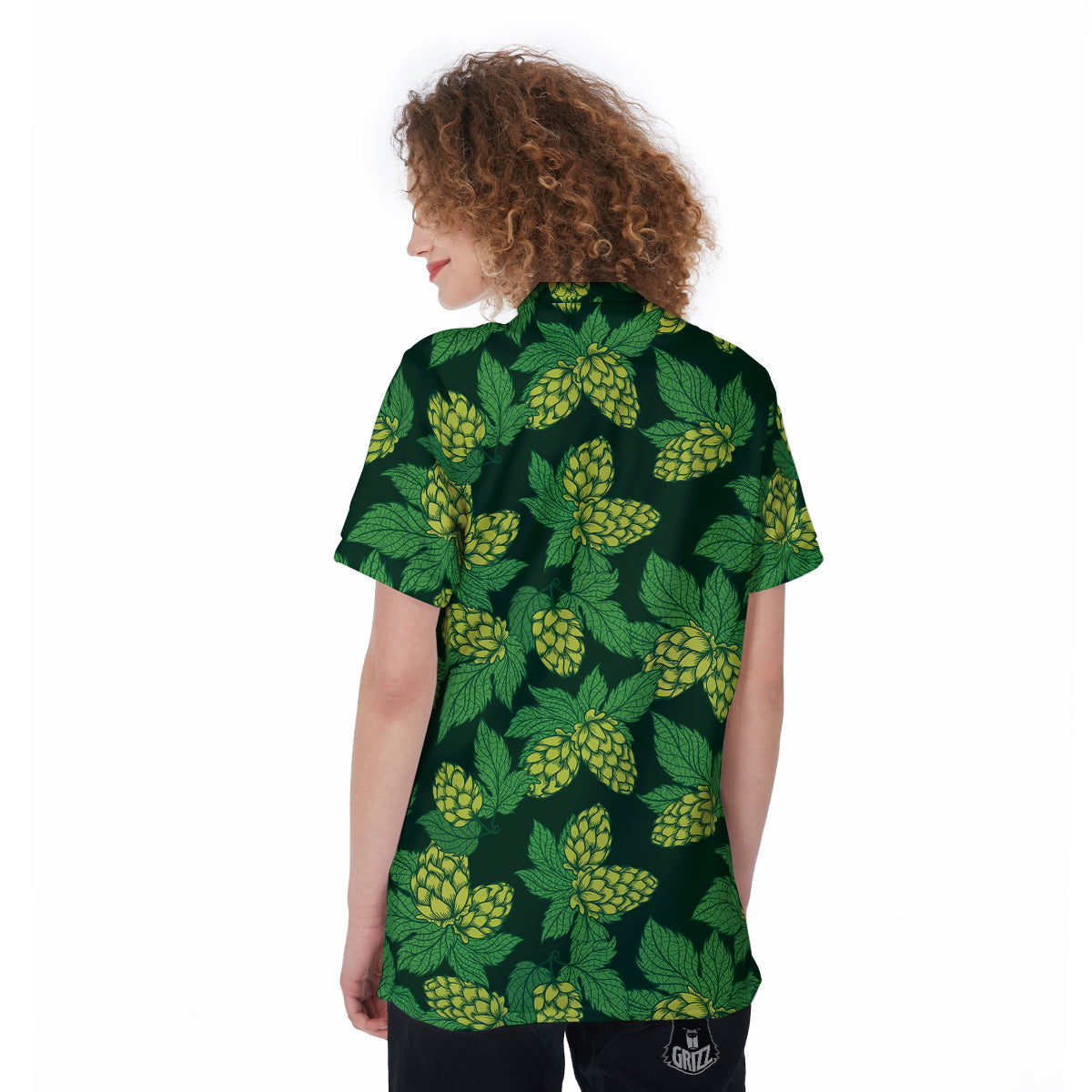 Hop Cone Vintage Print Pattern Women's Golf Shirts-grizzshop