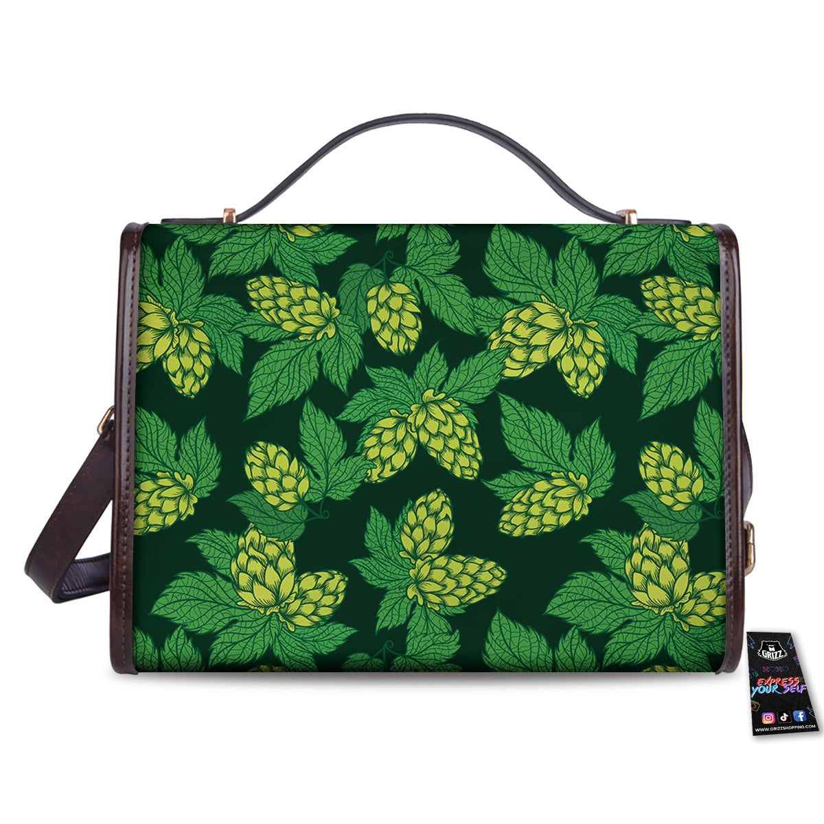 Hop Cone Vintage Print Pattern Women's Satchel Bag-grizzshop