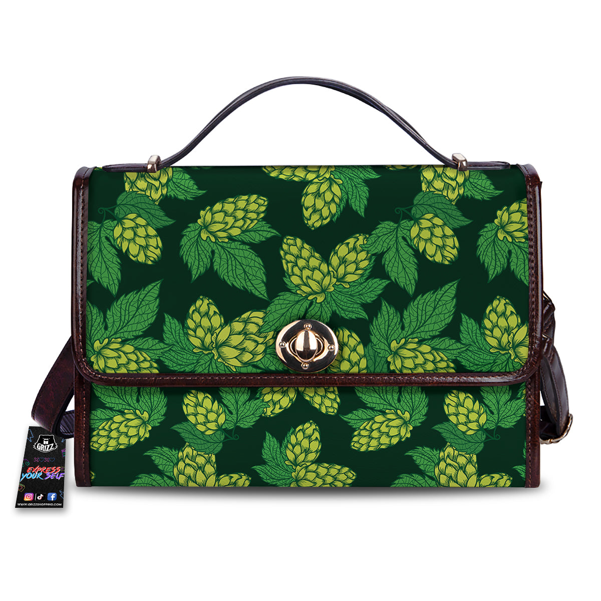 Hop Cone Vintage Print Pattern Women's Satchel Bag-grizzshop