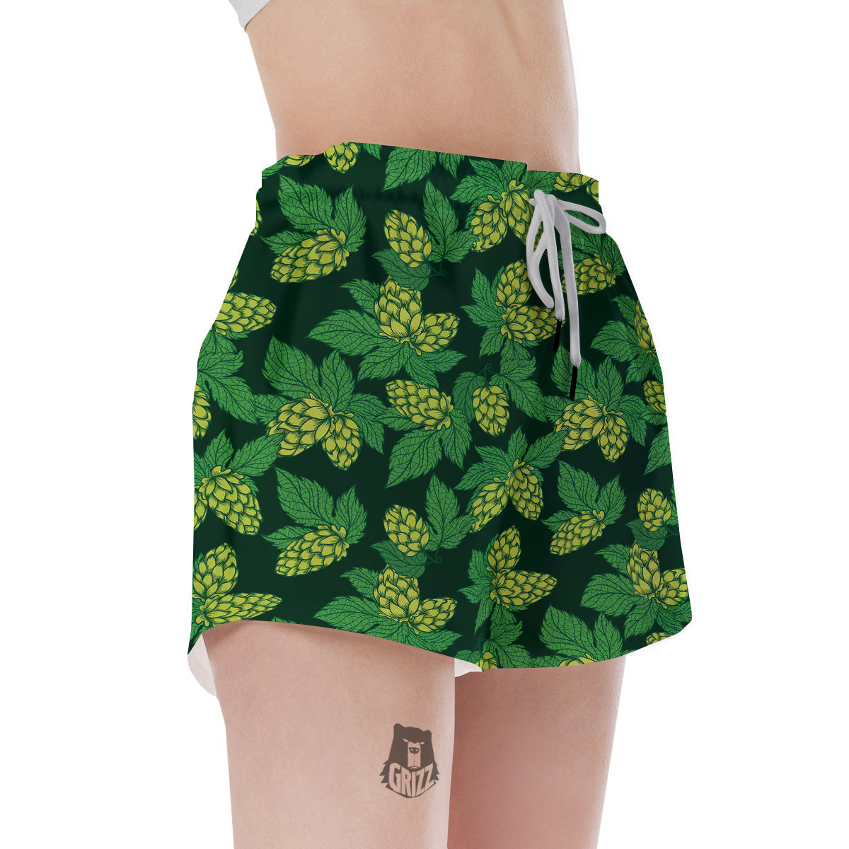 Hop Cone Vintage Print Pattern Women's Shorts-grizzshop