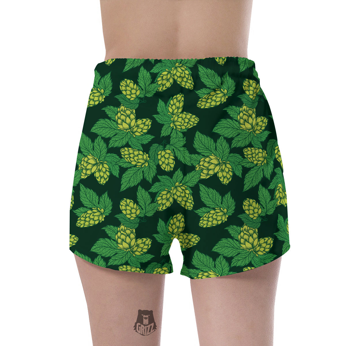 Hop Cone Vintage Print Pattern Women's Shorts-grizzshop