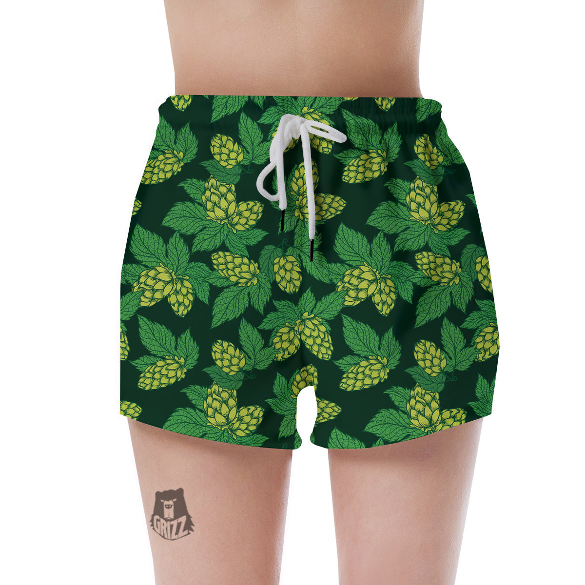 Hop Cone Vintage Print Pattern Women's Shorts-grizzshop